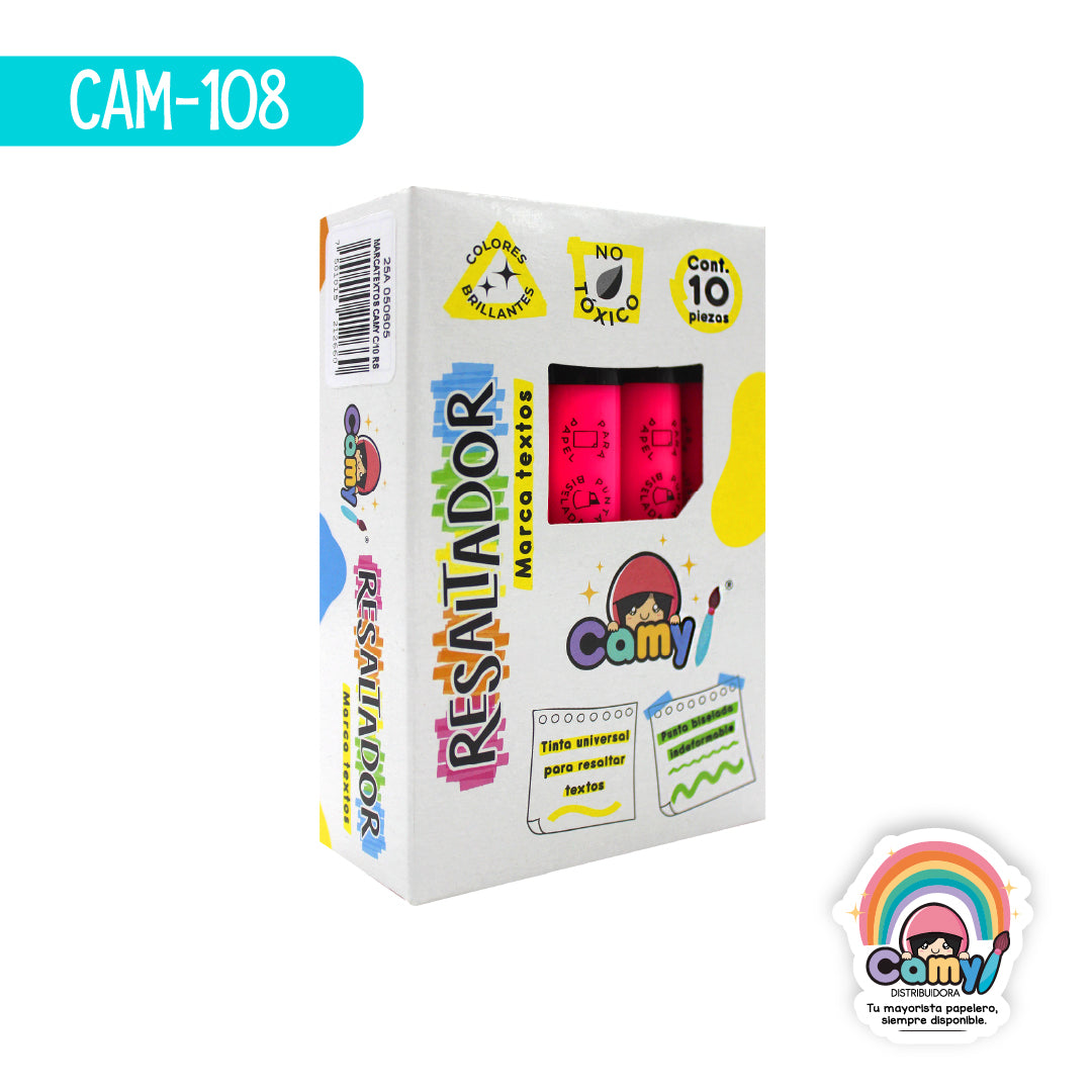 CAM-108 MARCATEXTOS CAMY CAJA C/10 ROSA