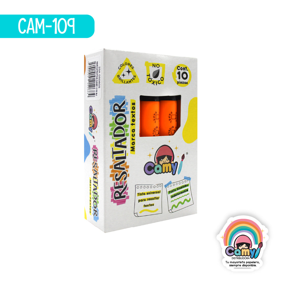 CAM-109 MARCATEXTOS CAMY CAJA C/10 NARANJA