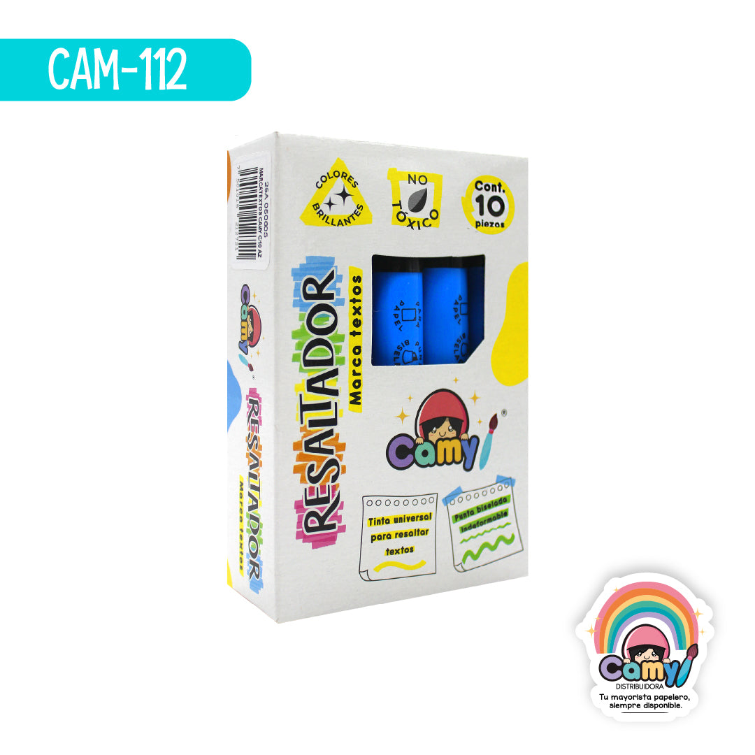 CAM-112 MARCATEXTOS CAMY CAJA C/10 AZUL