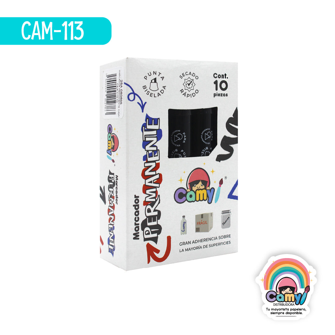 CAM-113 MARCADOR PERMA CAMY CAJAC/10 NEGRO
