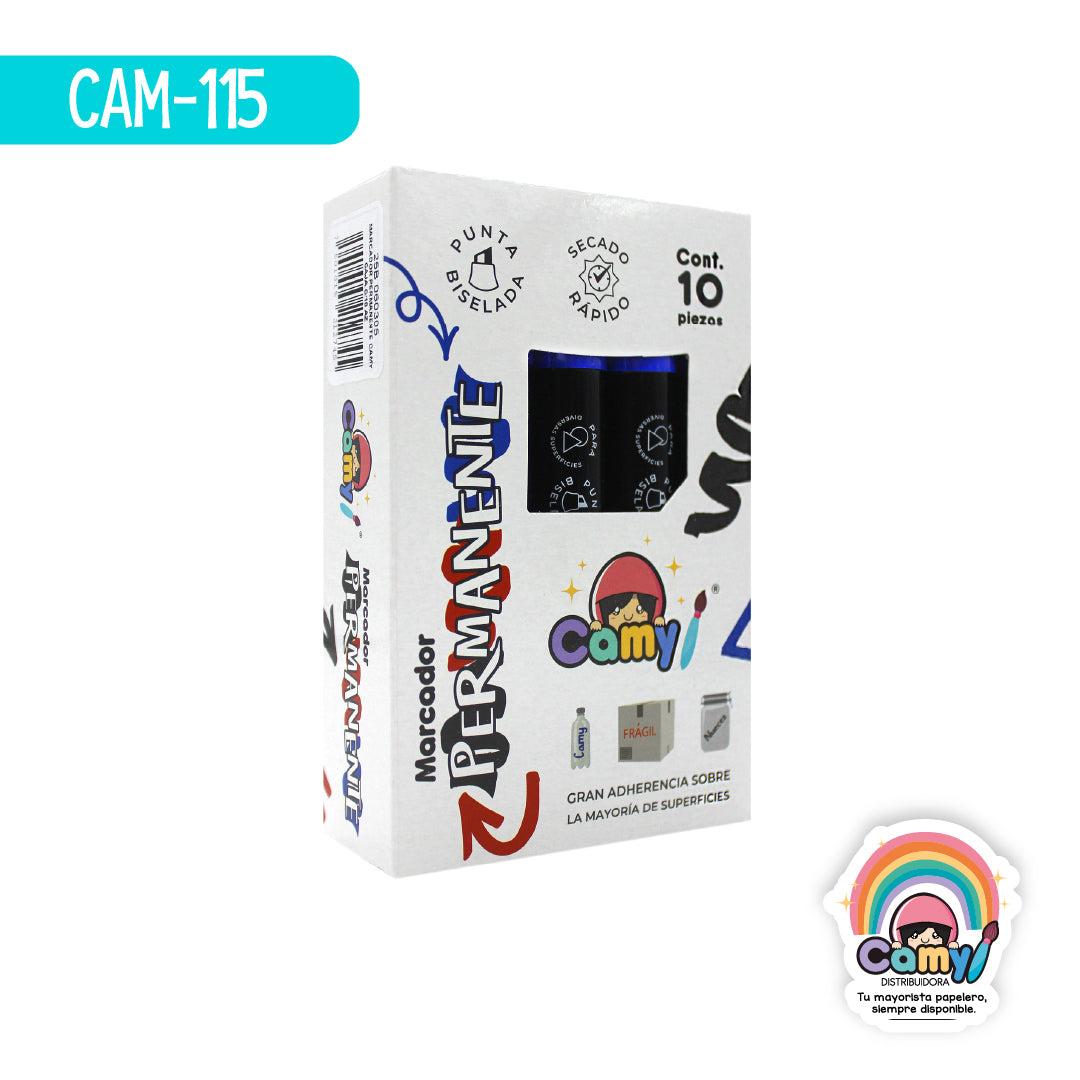 CAM-115 MARCADOR PERMA CAMY CAJAC/10 AZUL