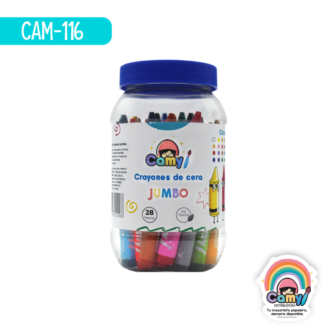 CAM-116 CRAYON CAMY JUMBO BOTE C/28
