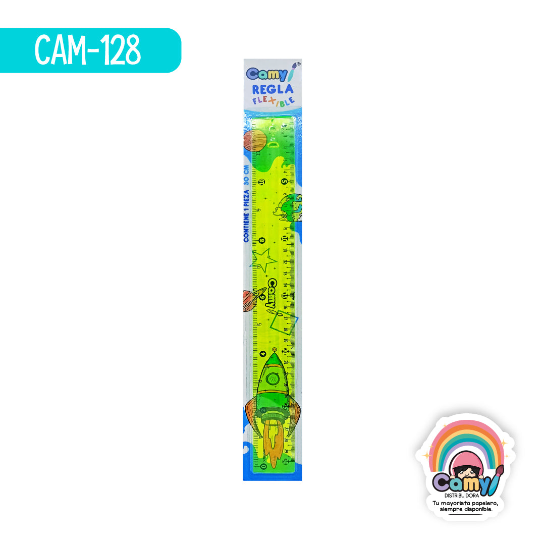 CAM-128 REGLA CAMY FLEXIBLE DE COLORES C/1