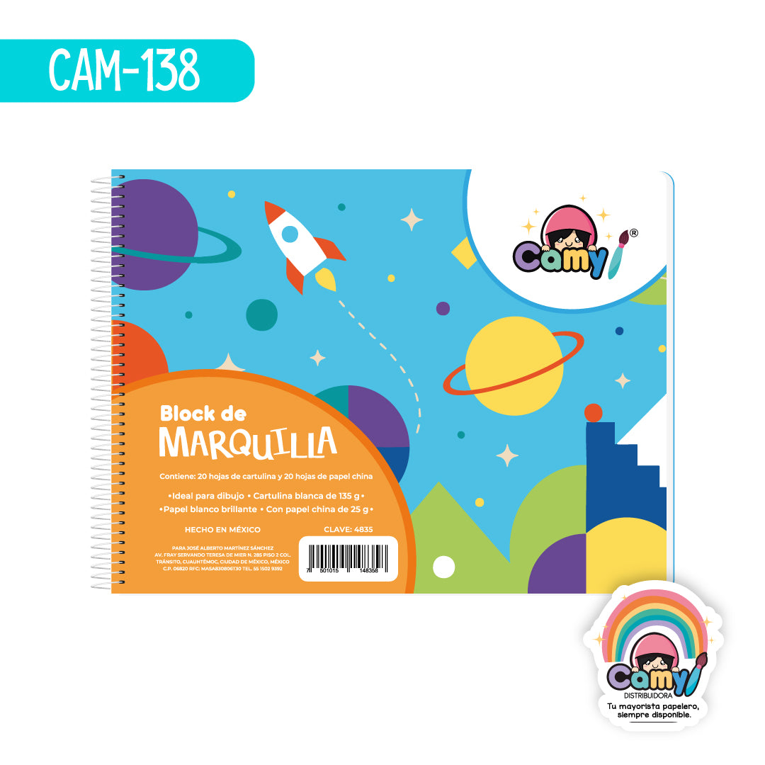 CAM-138 CUADERNO CAMY MARQUILLA CON CHINA 20 HJS
