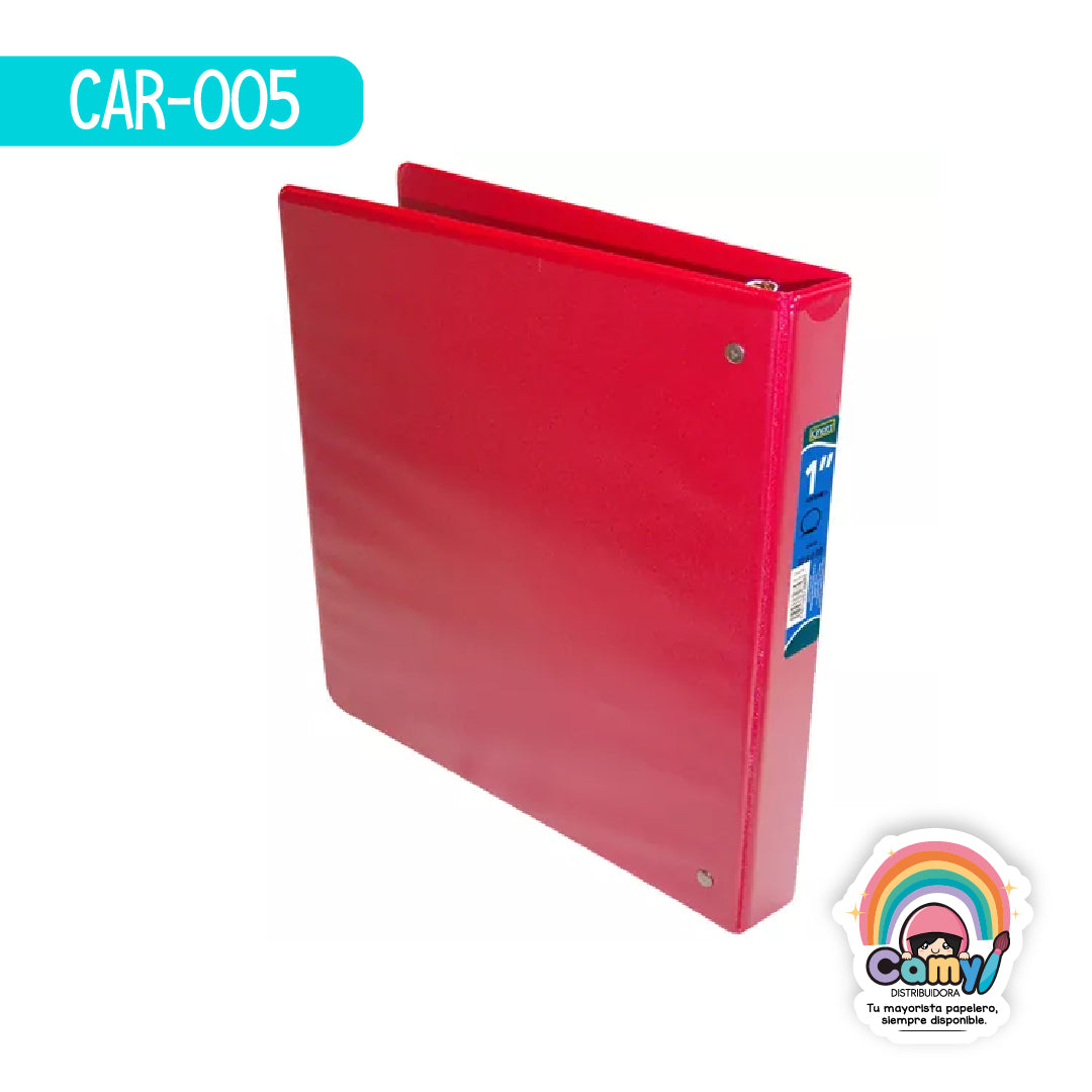 CAR-005 CARPETA KINERA O-1 CARTA ROJO C/CRISTAL AZOR