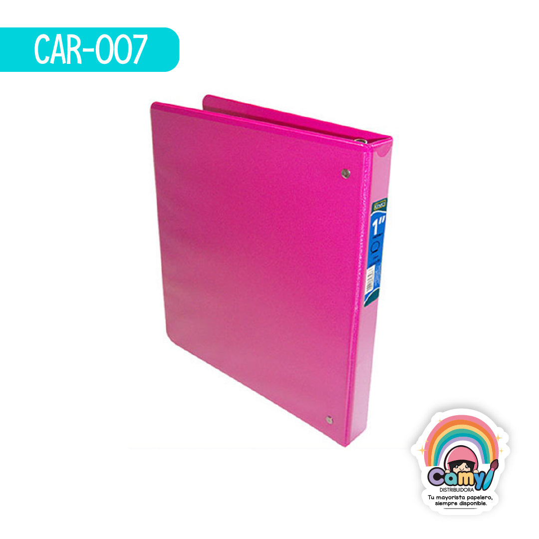 CAR-007 CARPETA KINERA O-1 CARTA ROSA C/CRISTAL AZOR