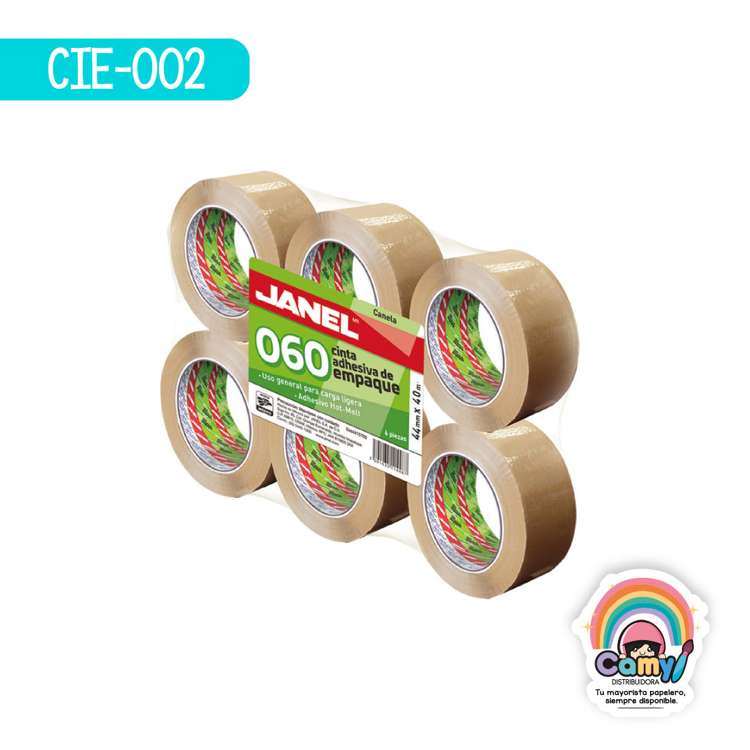 CIE-002 CINTA JANEL CANELA DE 44X40MTS C/6 PZS.