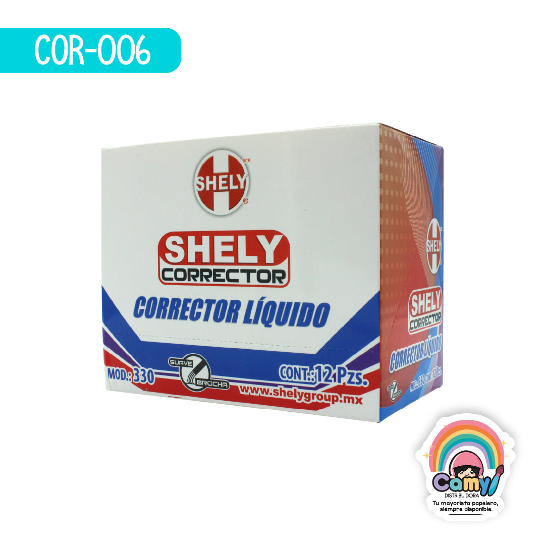 COR-006 PLUMA CORRECTORA SHELY 2 EN 1 CAJA C/12 MOD.330