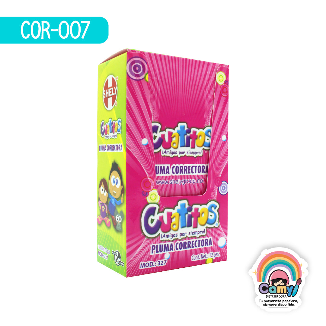 COR-014 PLUMA CORRECTORA CUATITOS CAJA C/12 MOD.327
