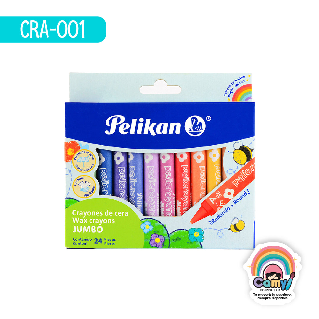 CRA-001 PELICRAYONES JUMBO C/24 PELIKAN