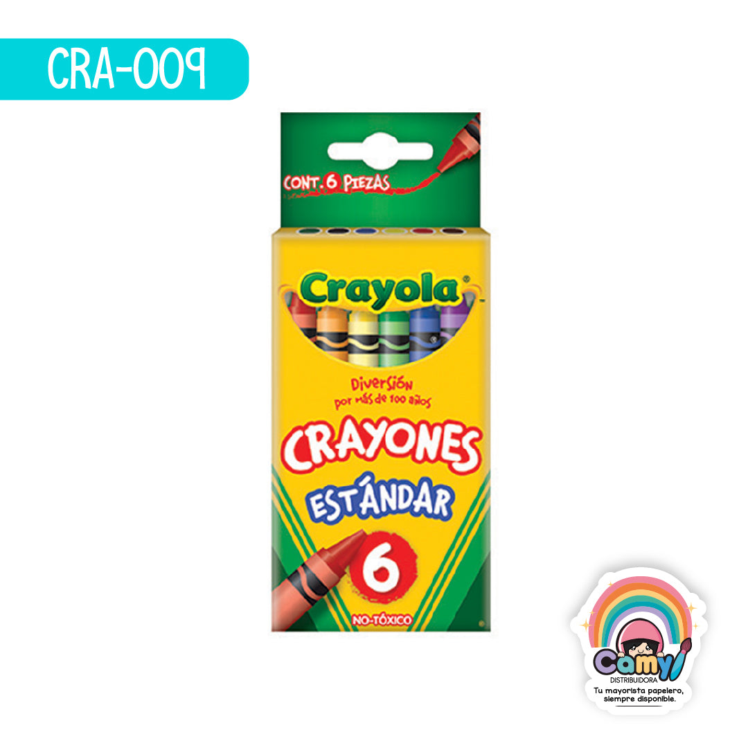 CRA-009 6 CRAYONES ESTANDAR CRAYOLA