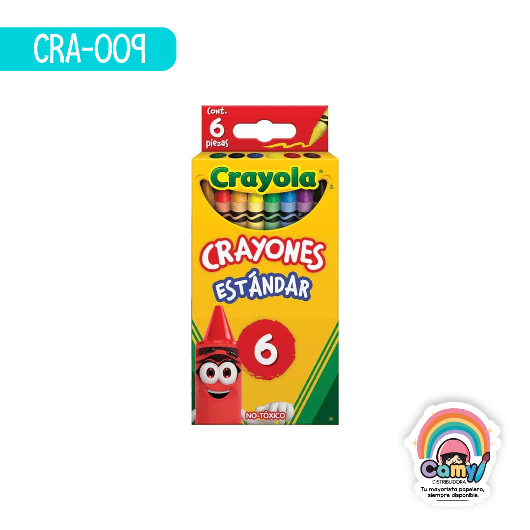 CRA-009 6 CRAYONES ESTANDAR CRAYOLA