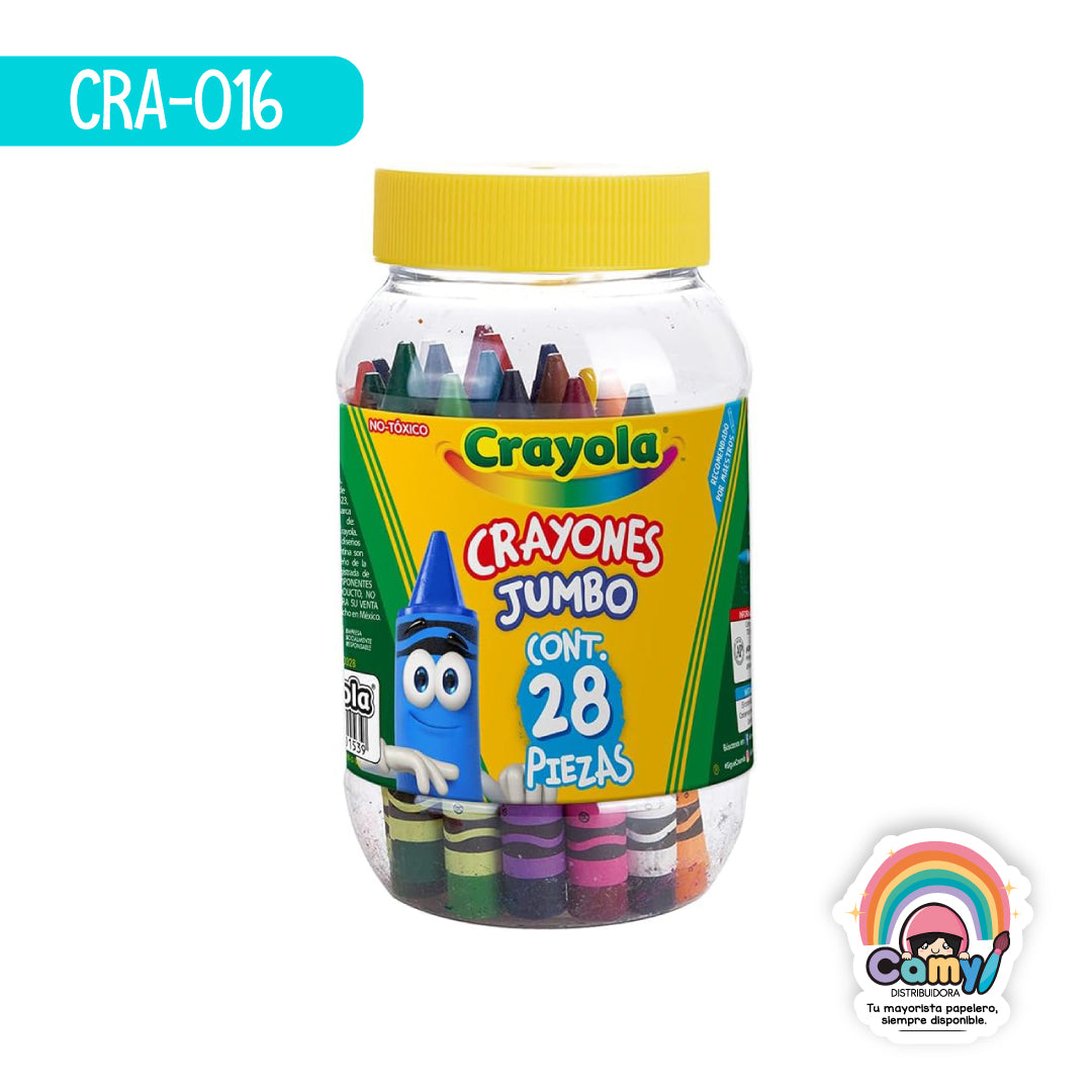 CRA-016 28 CRAYONES JUMBO BOTE CRAYOLA