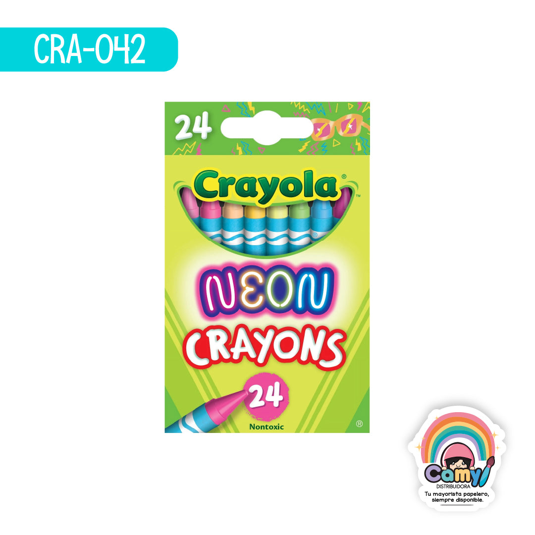 CRA-042 CRAYON NEON DELGADO C/24 CRAYOLA