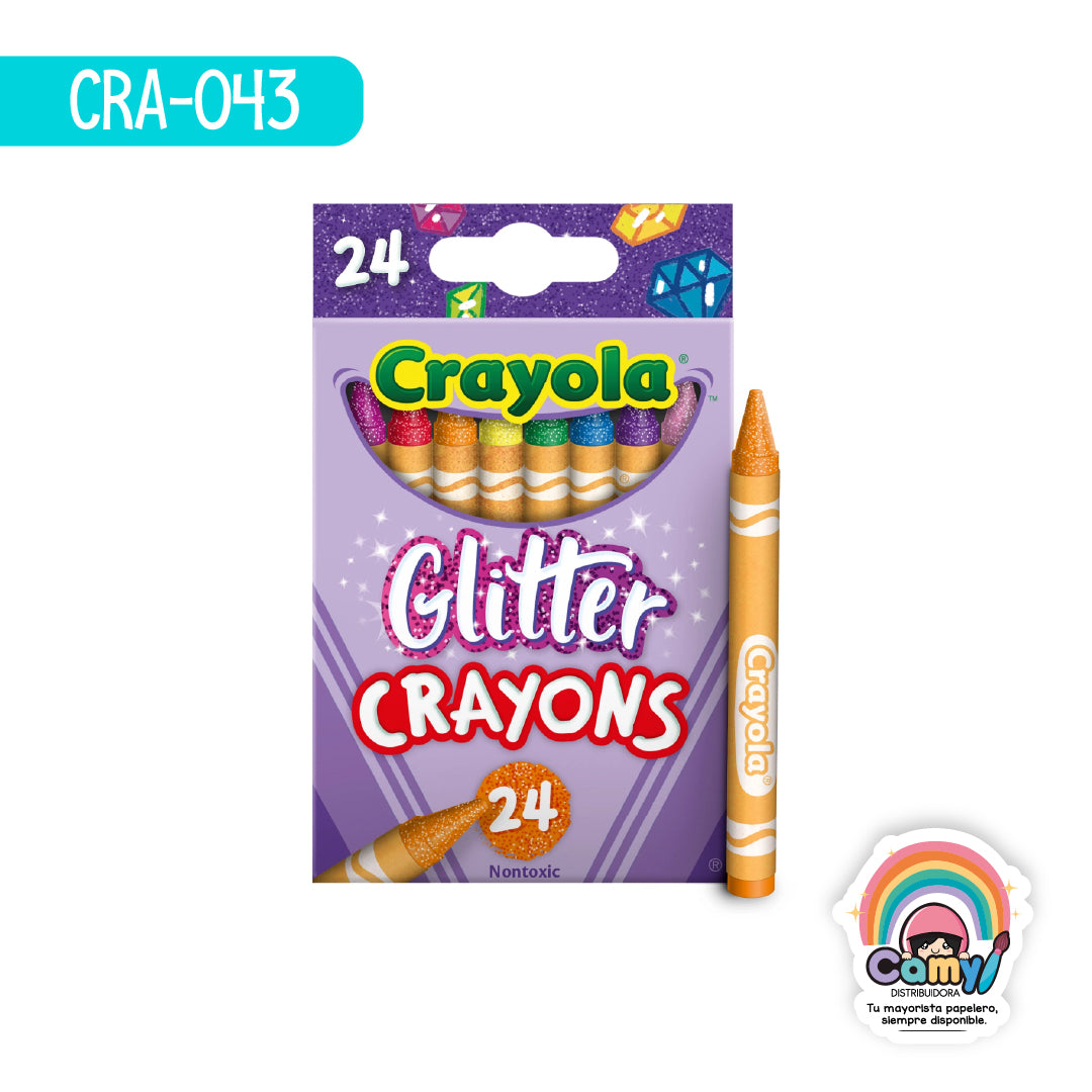 CRA-043 CRAYON GLITTER DELGADO C/24 CRAYOLA