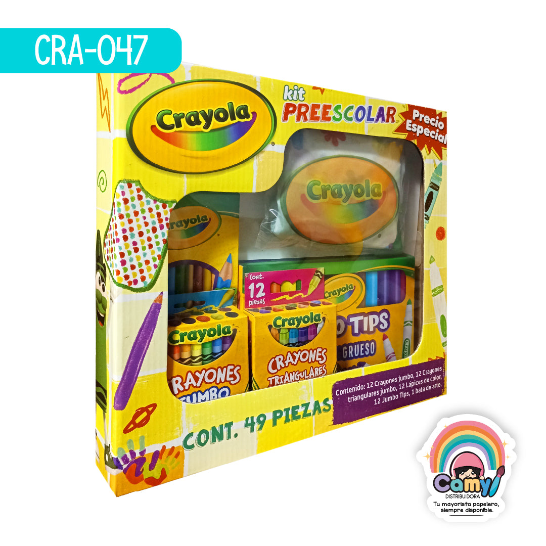 CRA-047 SETS PRE ESCOLAR MAYOREO C/5PZS CRAYOLA