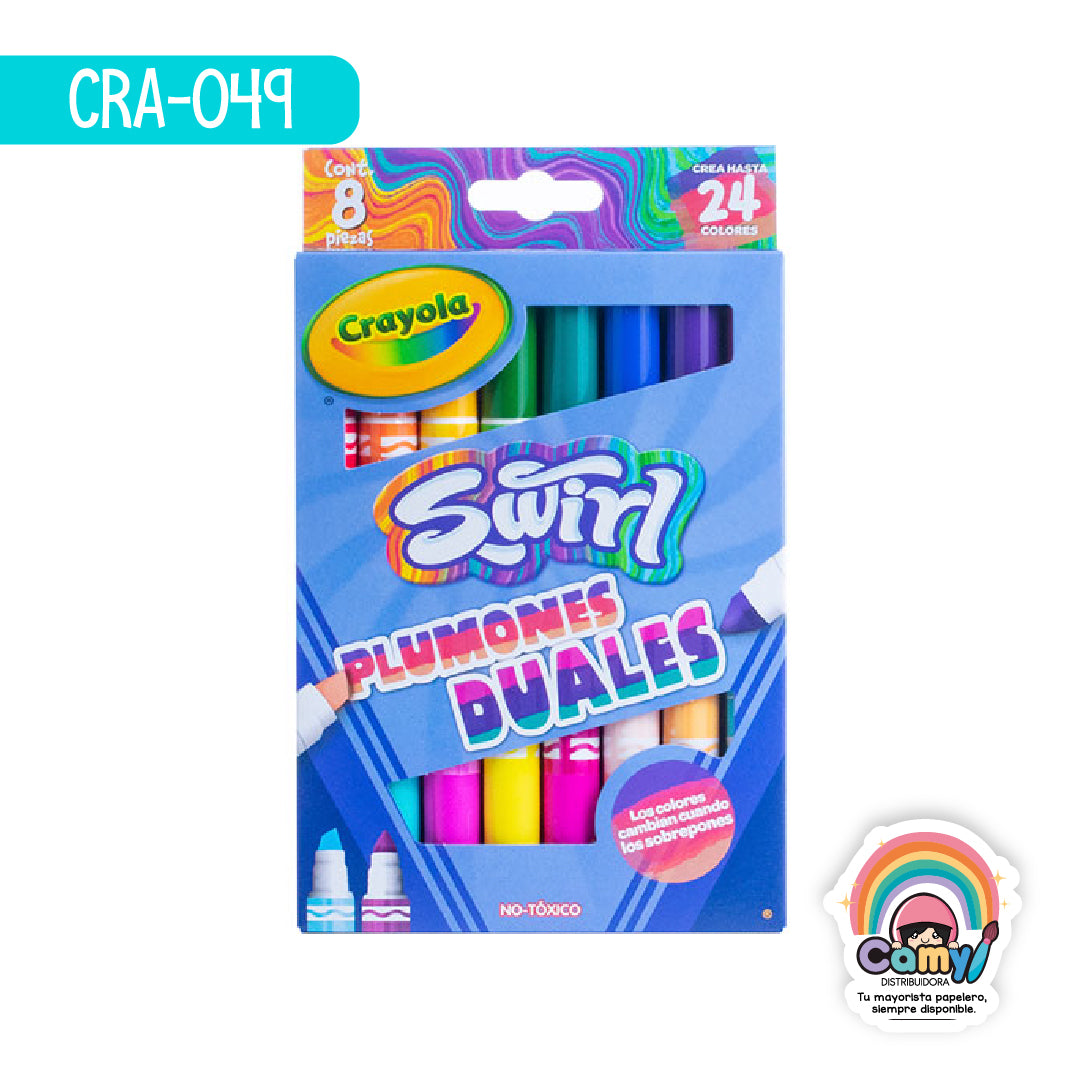 CRA-049 8 PLUMONES DUAL SWIRL CRAYOLA