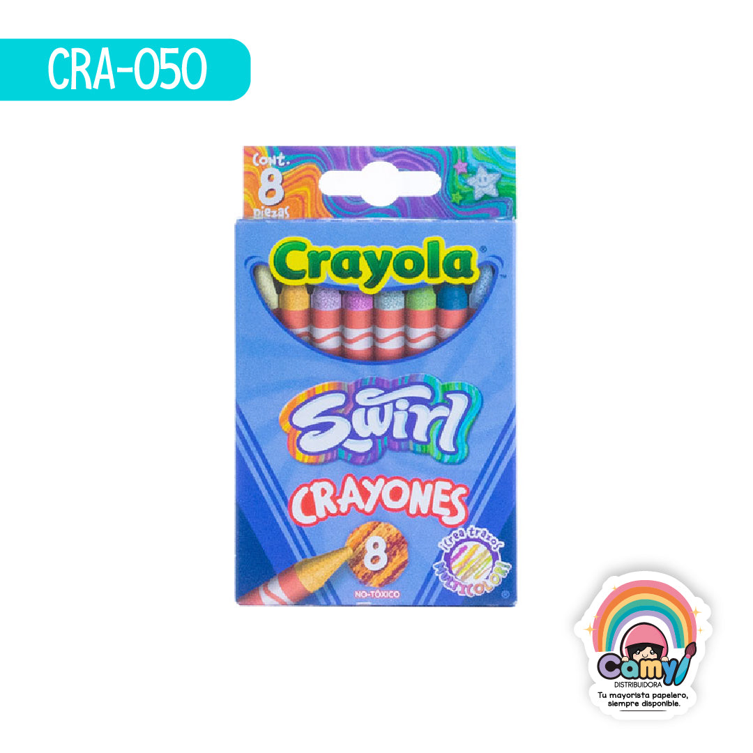 CRA-050 8 CRAYONES ESTANDAR SWIRL CRAYOLA