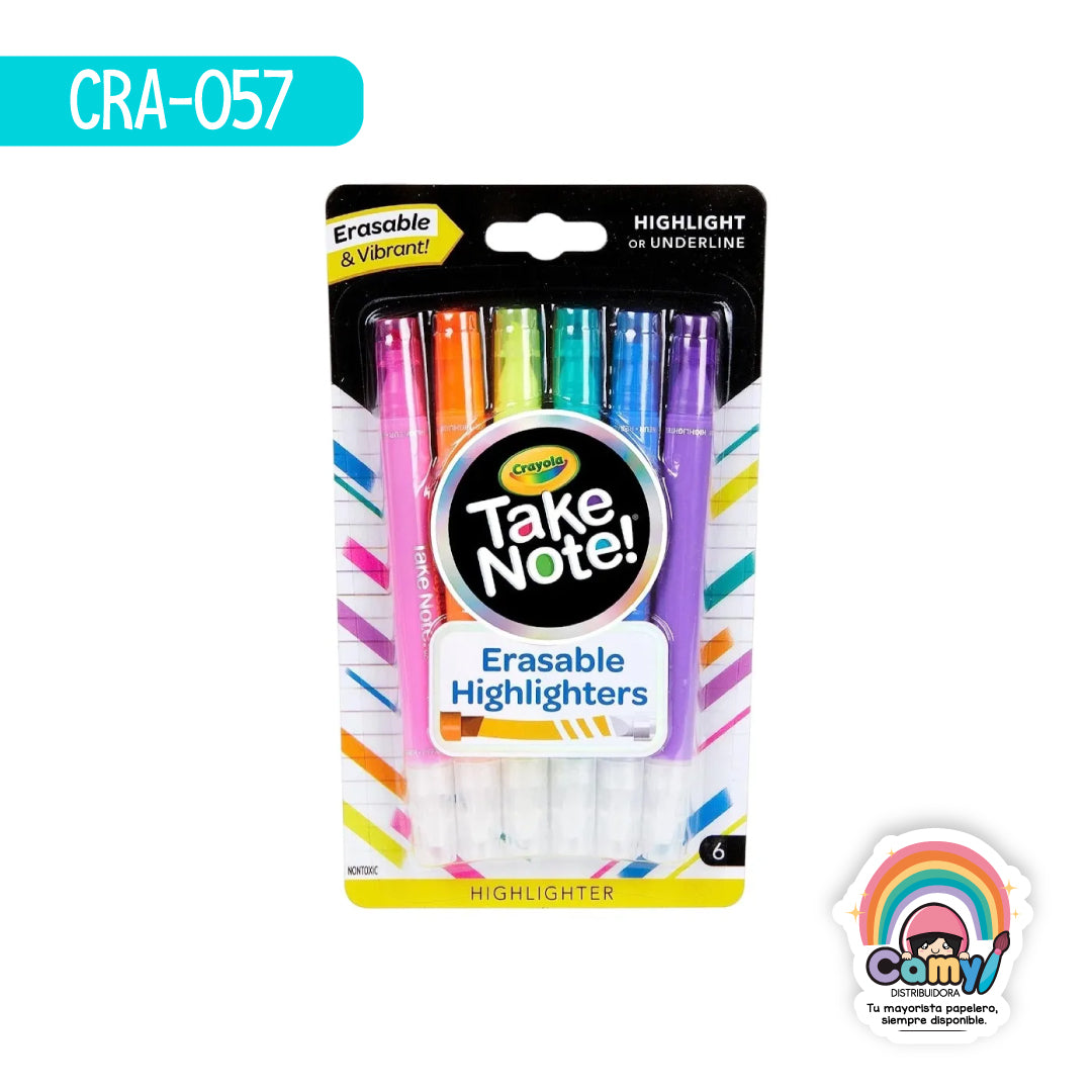 CRA-057 MARCATEXTOS CRAYOLA  C/6 TAKE NOTE