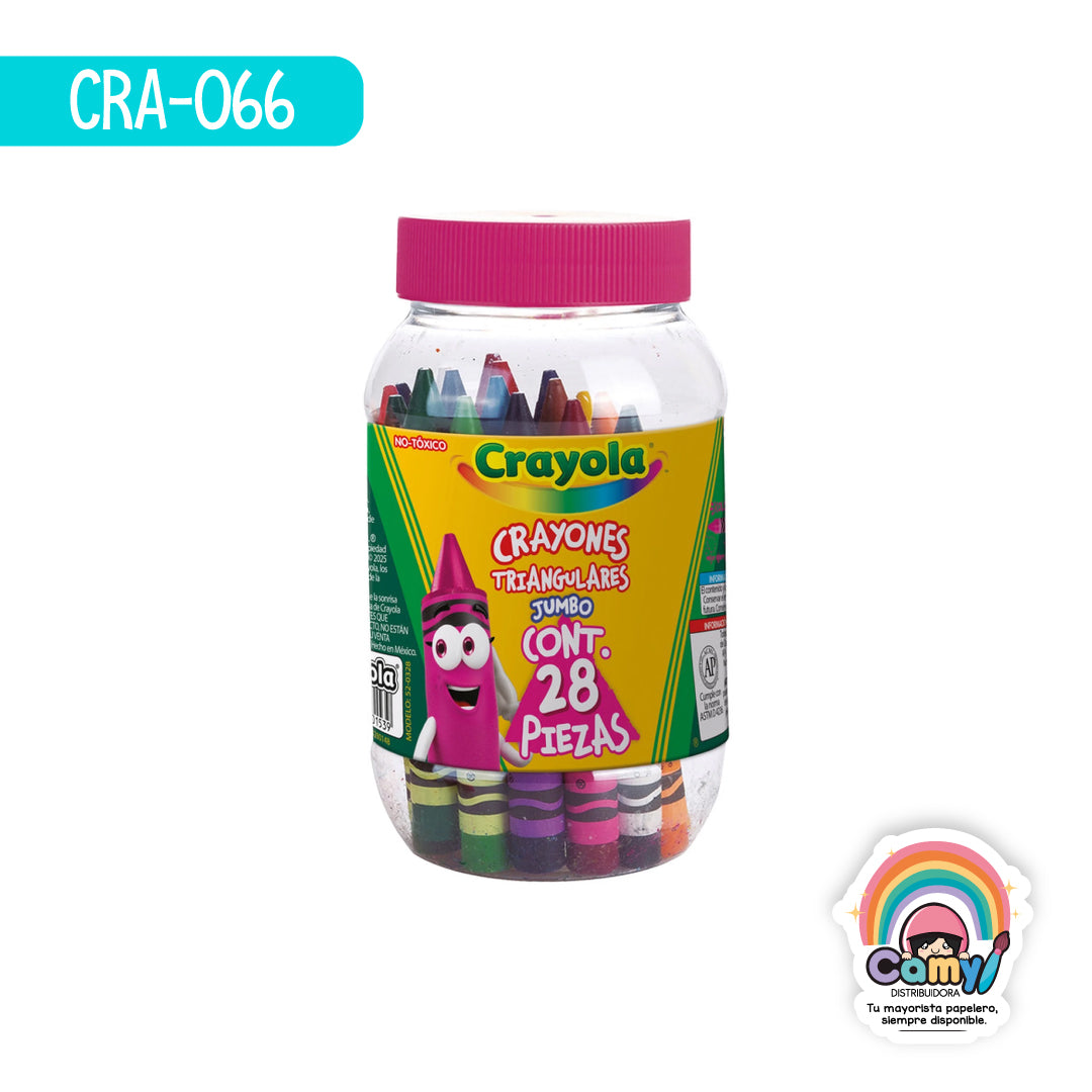 CRA-066 28 CRAYONES TRIANGULARES BOTE CRAYOLA