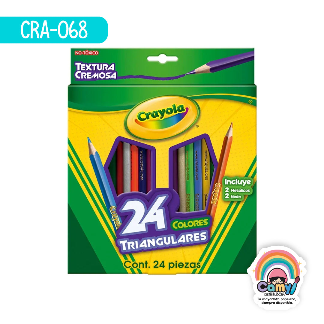 CRA-068 24 LAPICES DE COLOR TRIANGULAR CRAYOLA