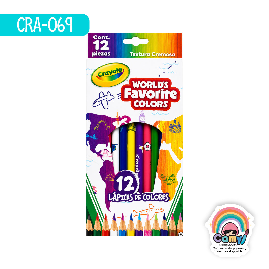 CRA-069 12 LAPICES RED FAV DEL MUN CRAYOLA