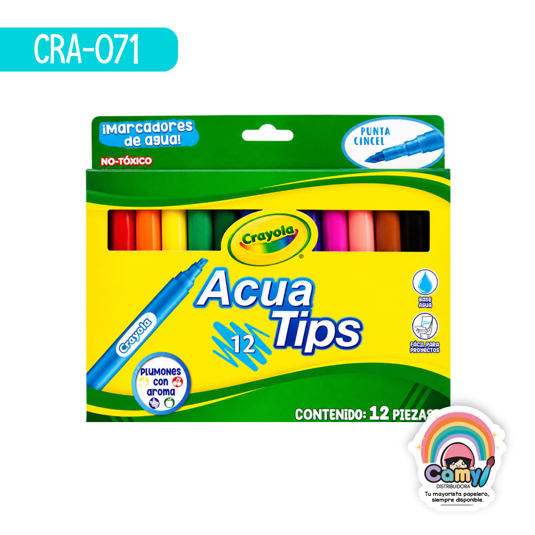 CRA-071 12 PLUMONES ACUATIPS CRAYOLA