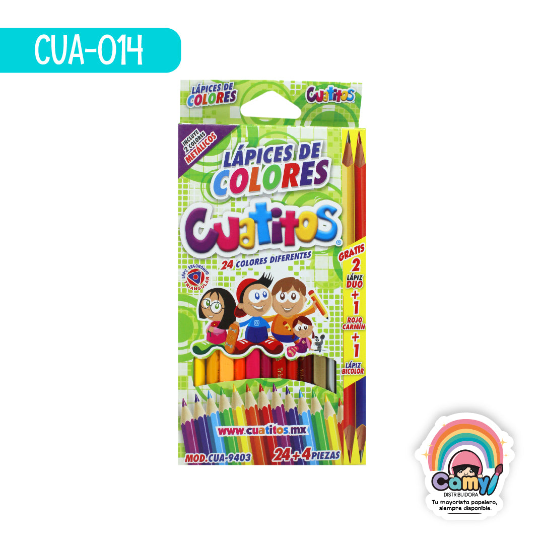 CUA-014 LPZ COLORES CUATITOS  C/24+4 LARGOS SHELY