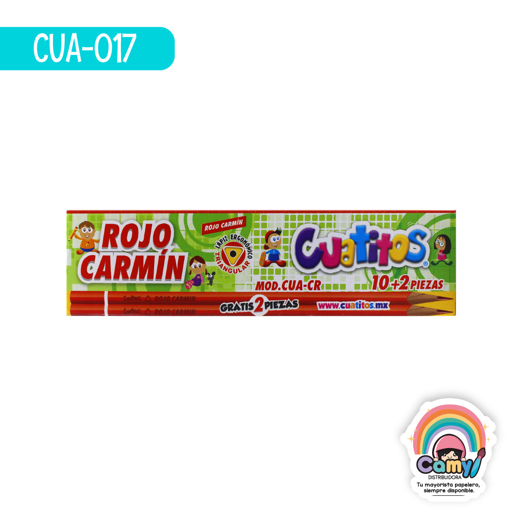 CUA-017 LPZ CHECADOR CUATITOS C/10 ROJO CARMIN. SHELY