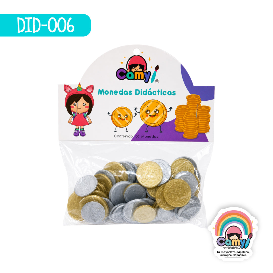 DID-006 MONEDA DIDACTICA CAMY C/100 PZ