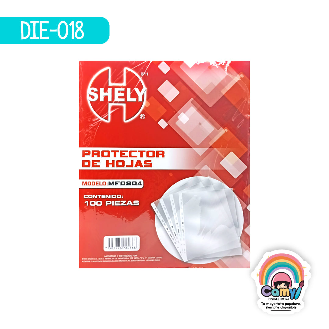 DIE-018 PROTECTOR DE HOJAS SHELY TAMAÑO CARTA C/100