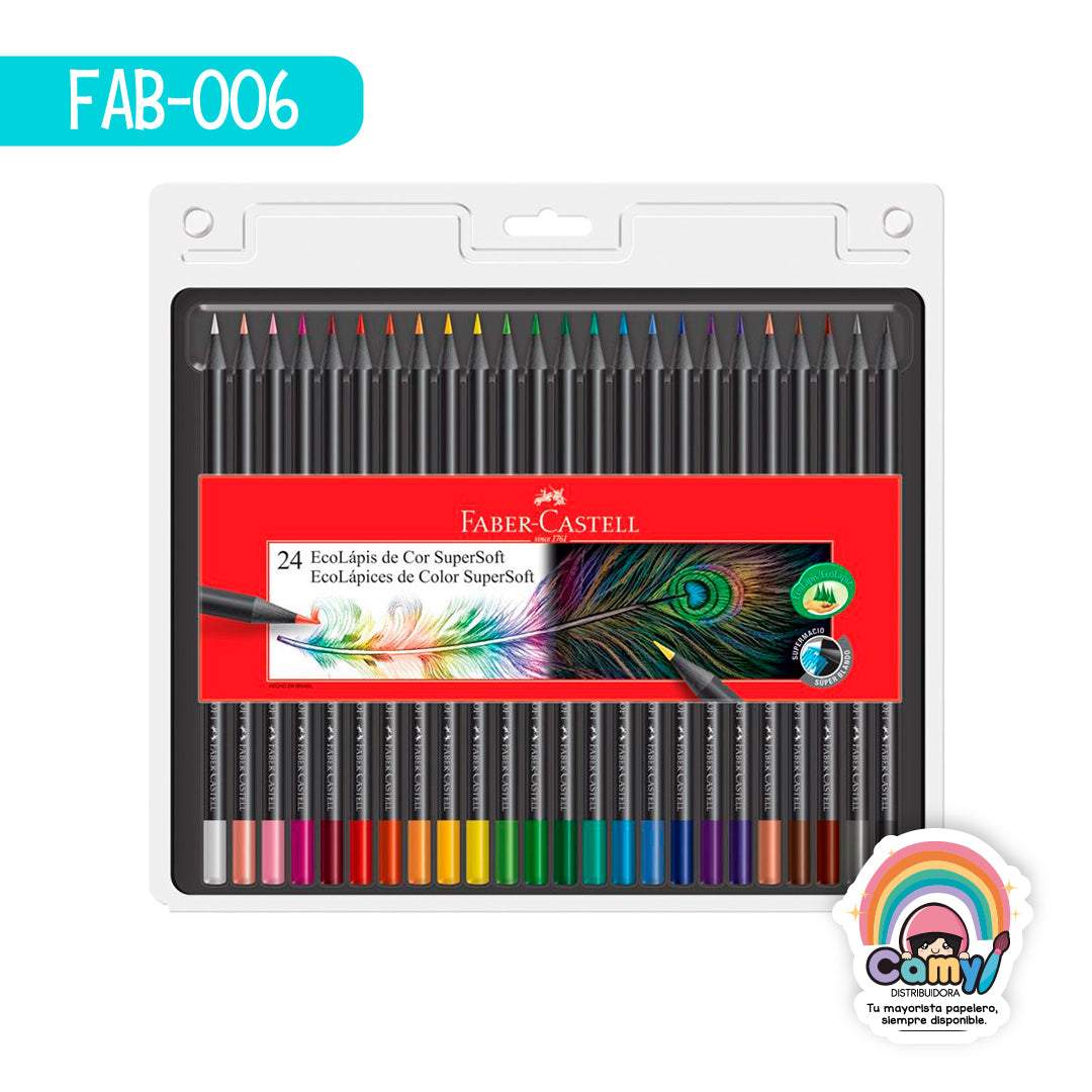 FAB-006 BR ECOLAPICES FABER-CASTELL SUPER SOFT X 24