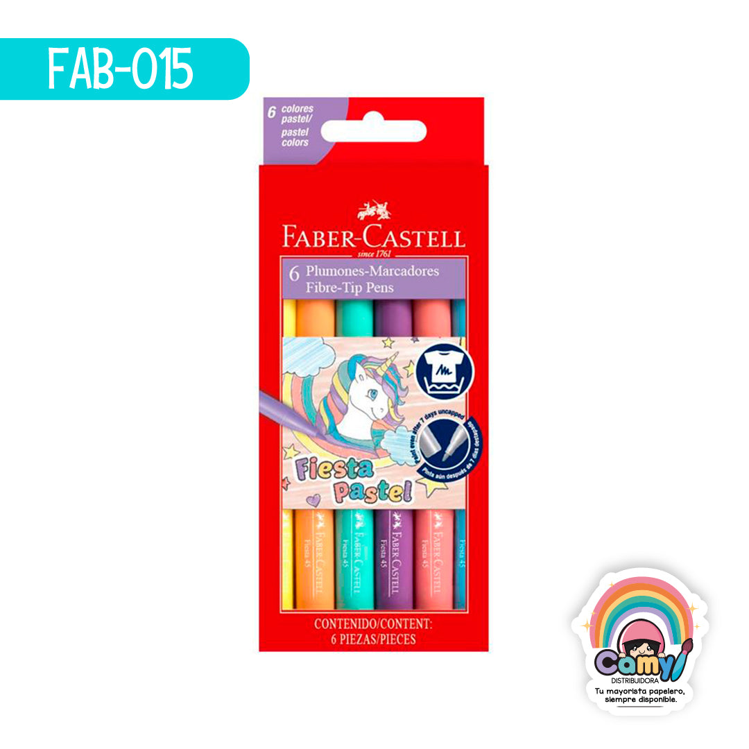 FAB-015 PLUMON FABER-CASTELL FIESTA 45 PASTEL C/ 6