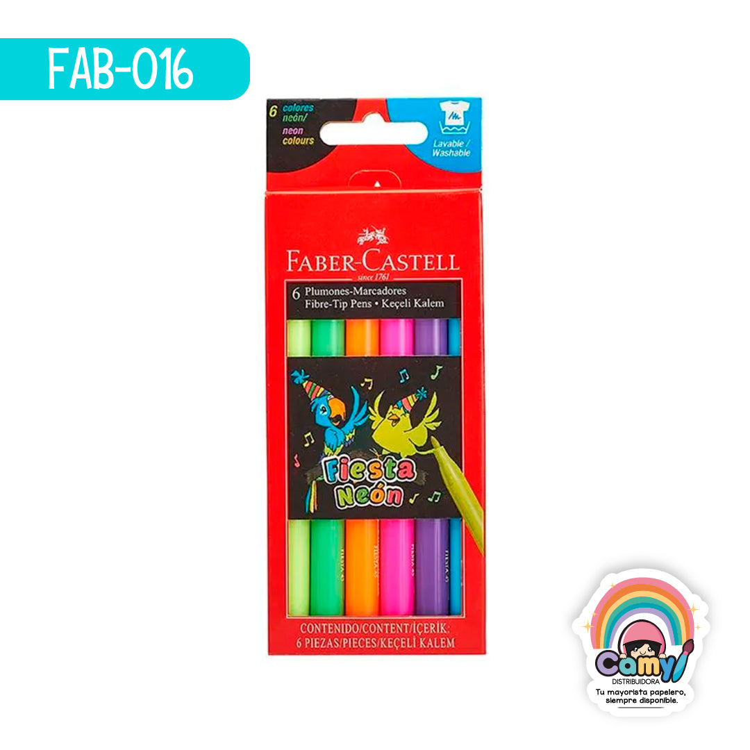 FAB-016 PLUMON FABER-CASTELL FIESTA 45 NEÓN C/ 6