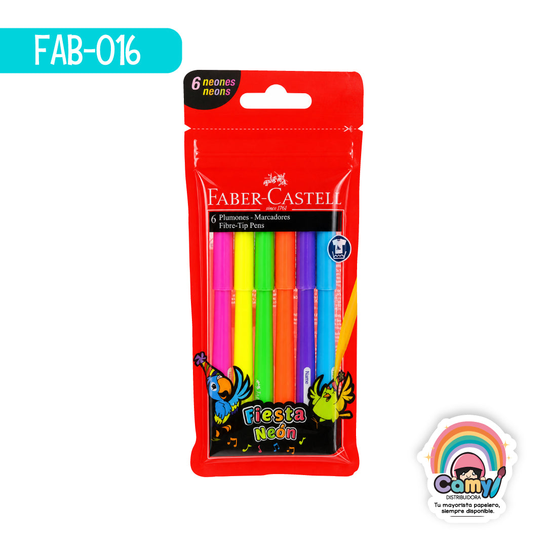 FAB-016 PLUMON FABER-CASTELL FIESTA 45 NEÓN C/ 6