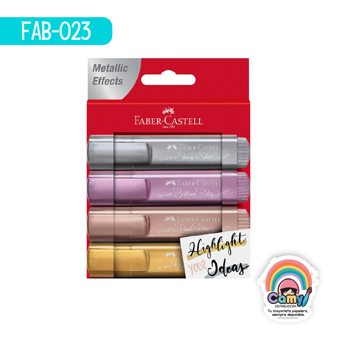 FAB-023 TEXTILINER FABER-CASTELL TL46 METÁLICO EST. C/ 4