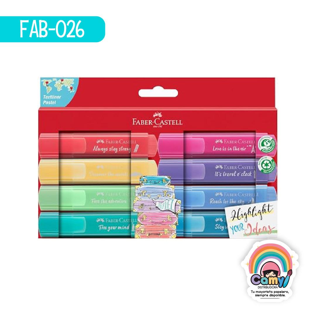 FAB-026 TEXTLINER FABER-CASTELL 1546 PASTEL SET C/8