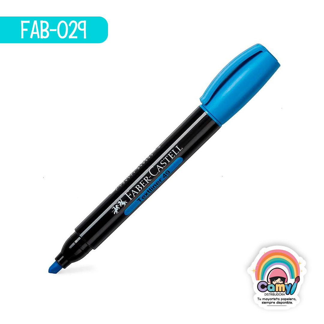 FAB-029 TEXTLINER FABER-CASTELL 49 CELESTE C/12