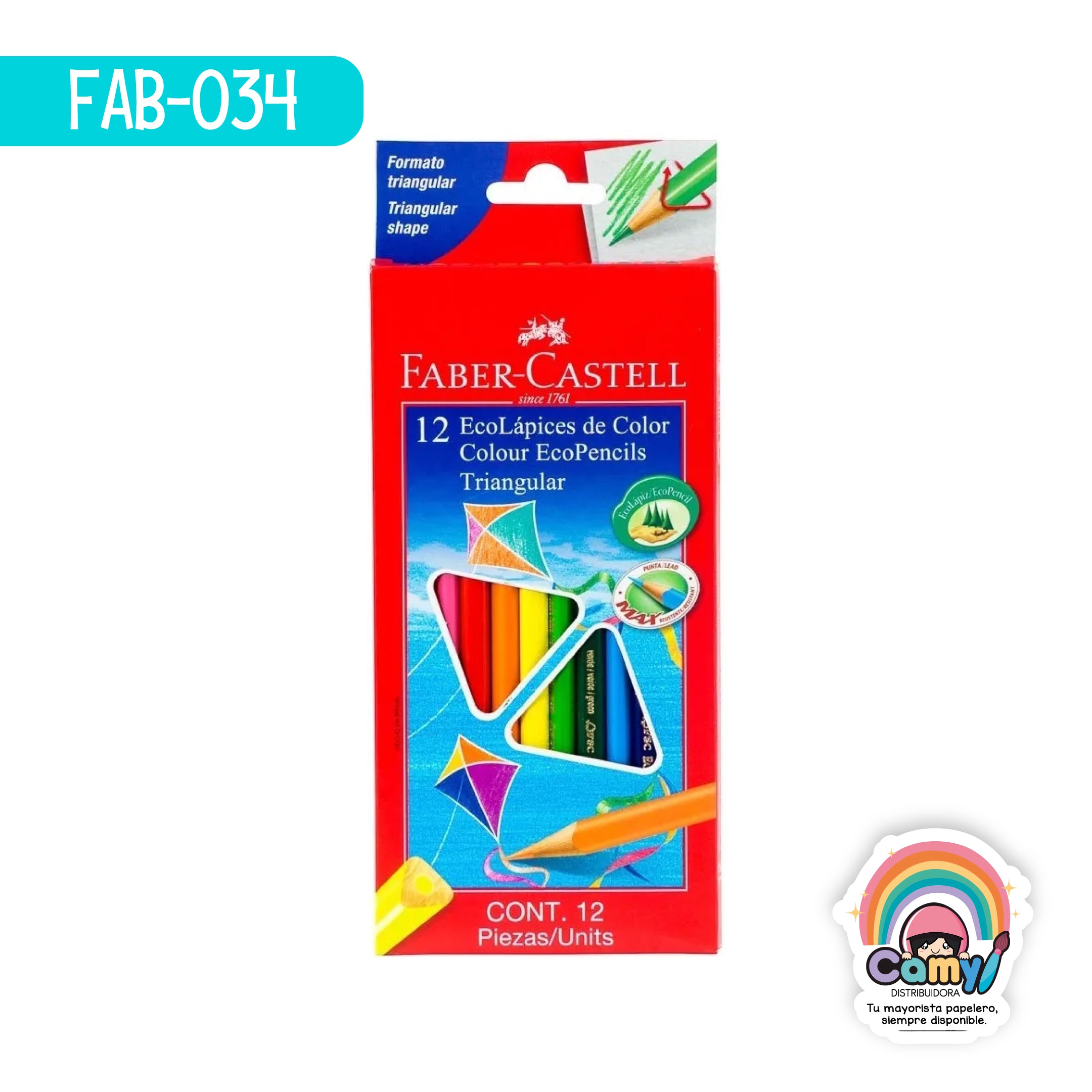 FAB-034 ECOLAPIZ FABER-CASTELL TRIANGULAR EST C/12