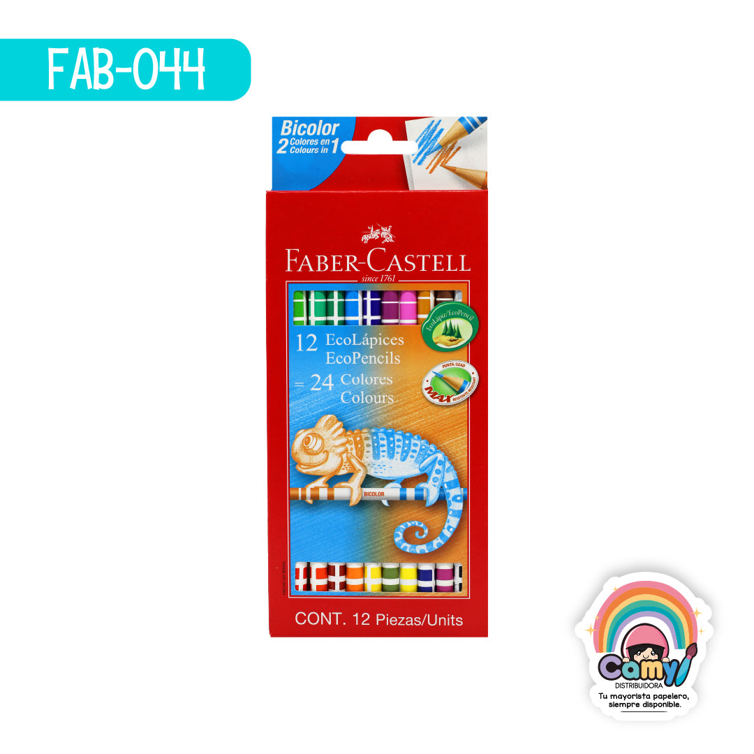 FAB-044 ECOLAPIZ FABER-CASTELL BICOLOR (12=24) EST C/12