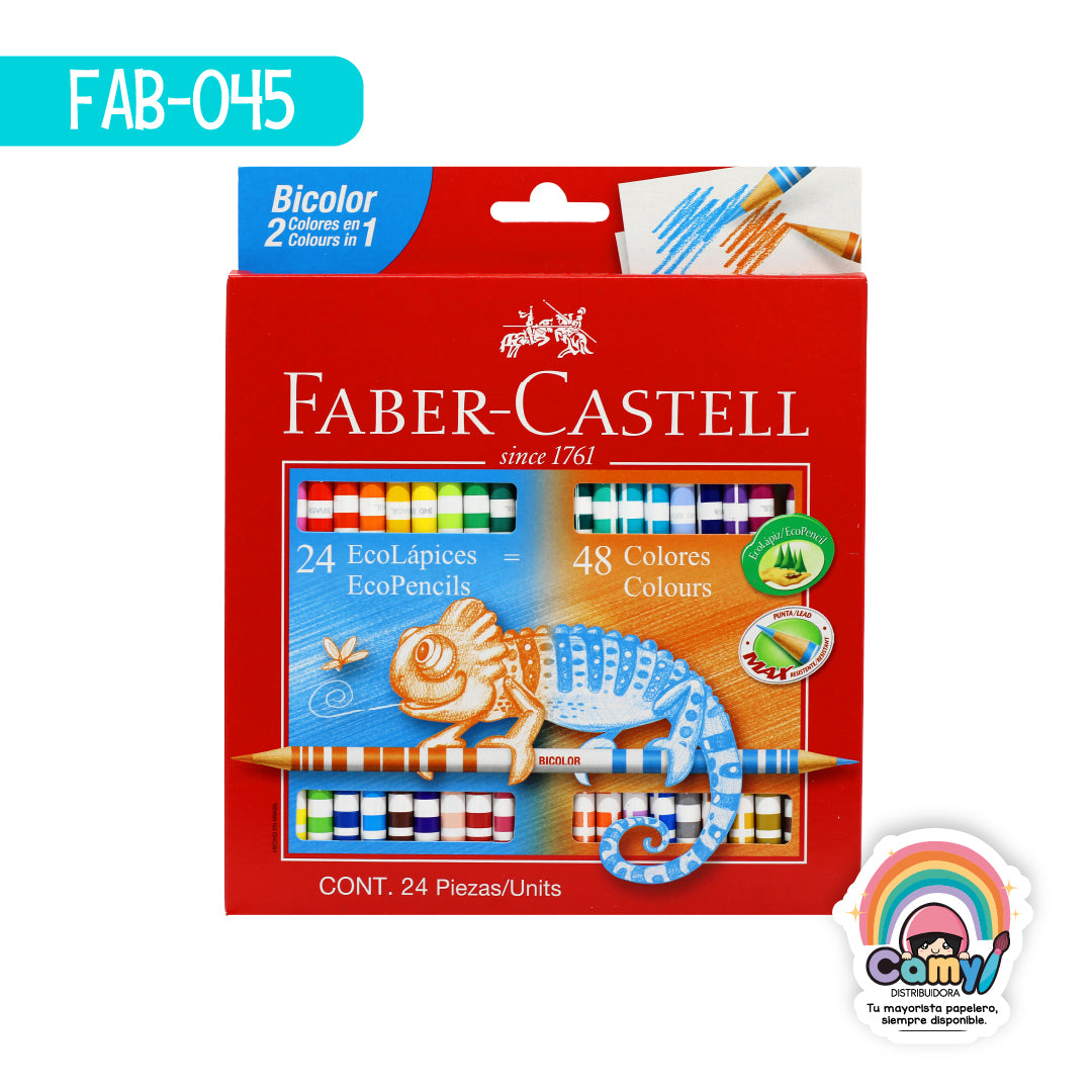 FAB-045 ECOLAPIZ FABER-CASTELL BICOLOR (24=48) EST C/24