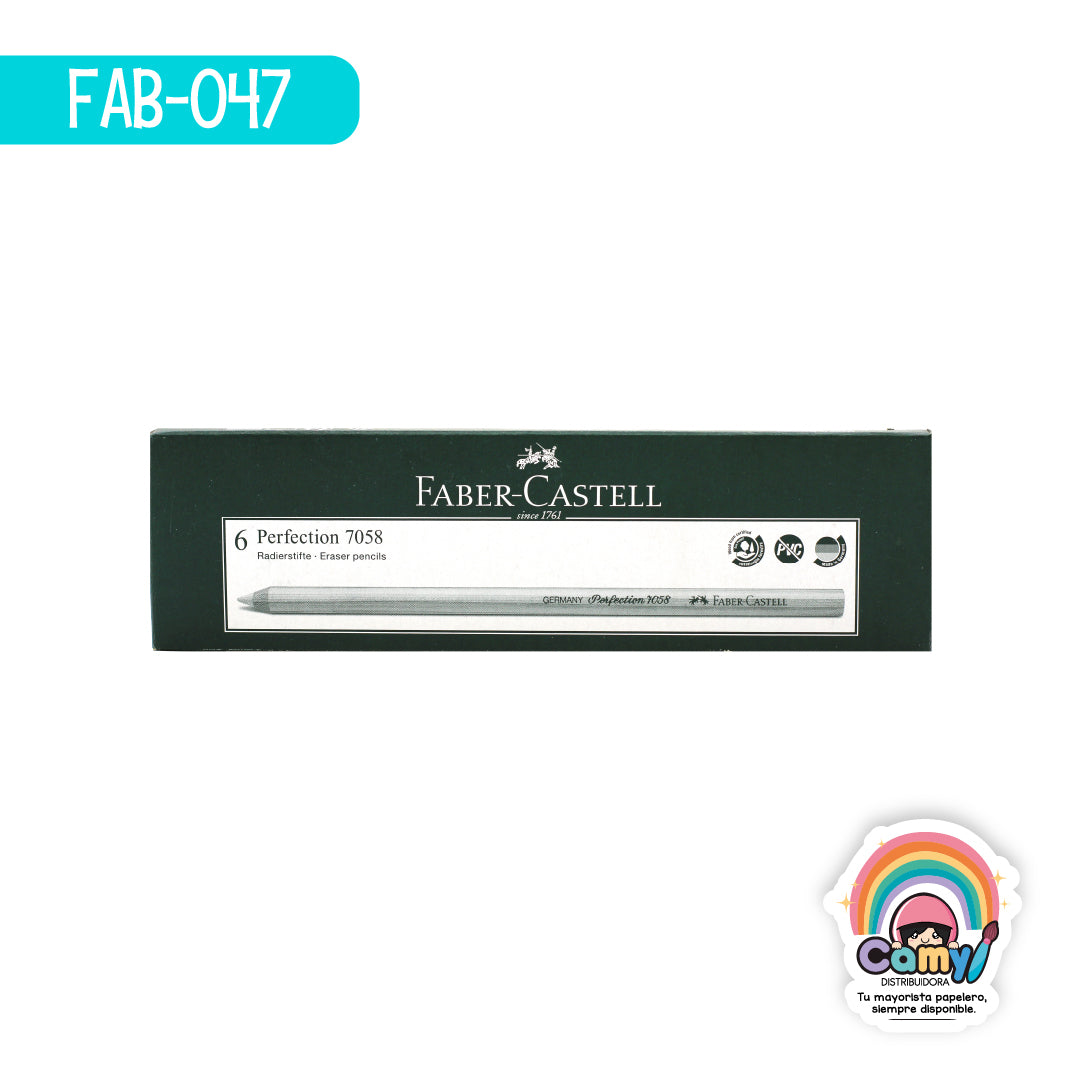 FAB-047 LPZ GOMA BORRACHA PERFECTION 7058 C/6. FABER-CASTELL