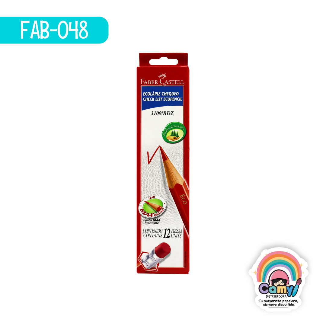 FAB-048 ECOLAPIZ CHEQUEO FABER-CASTELL HEX CJ C/12