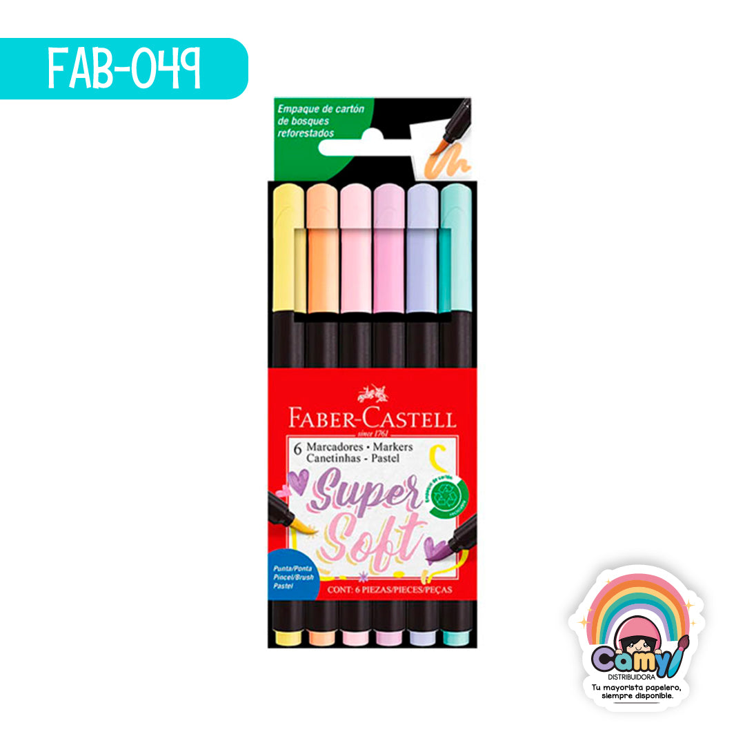FAB-049 MARC.SUPER SOFT PASTEL PE EST C/6. FABER-CASTELL