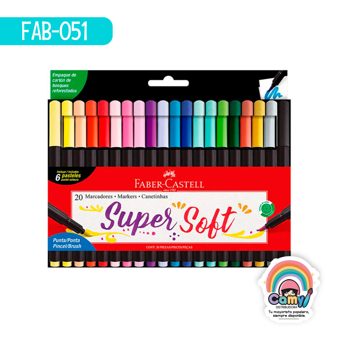 FAB-051 MARC. SUPER SOFT PE EST C/20. FABER-CASTELL