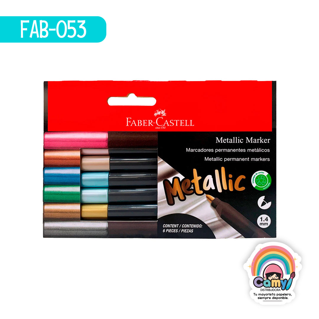 FAB-053 MARC. METALICO BL C/6 FABER-CASTELL