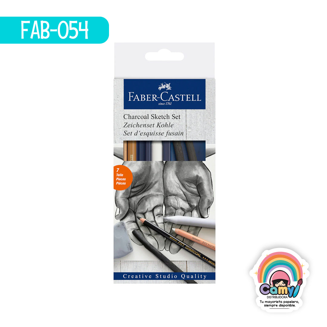 FAB-054 SET MANOS DE BOCETOS CARBONCILLOS C/7PCS. FABER-CASTELL