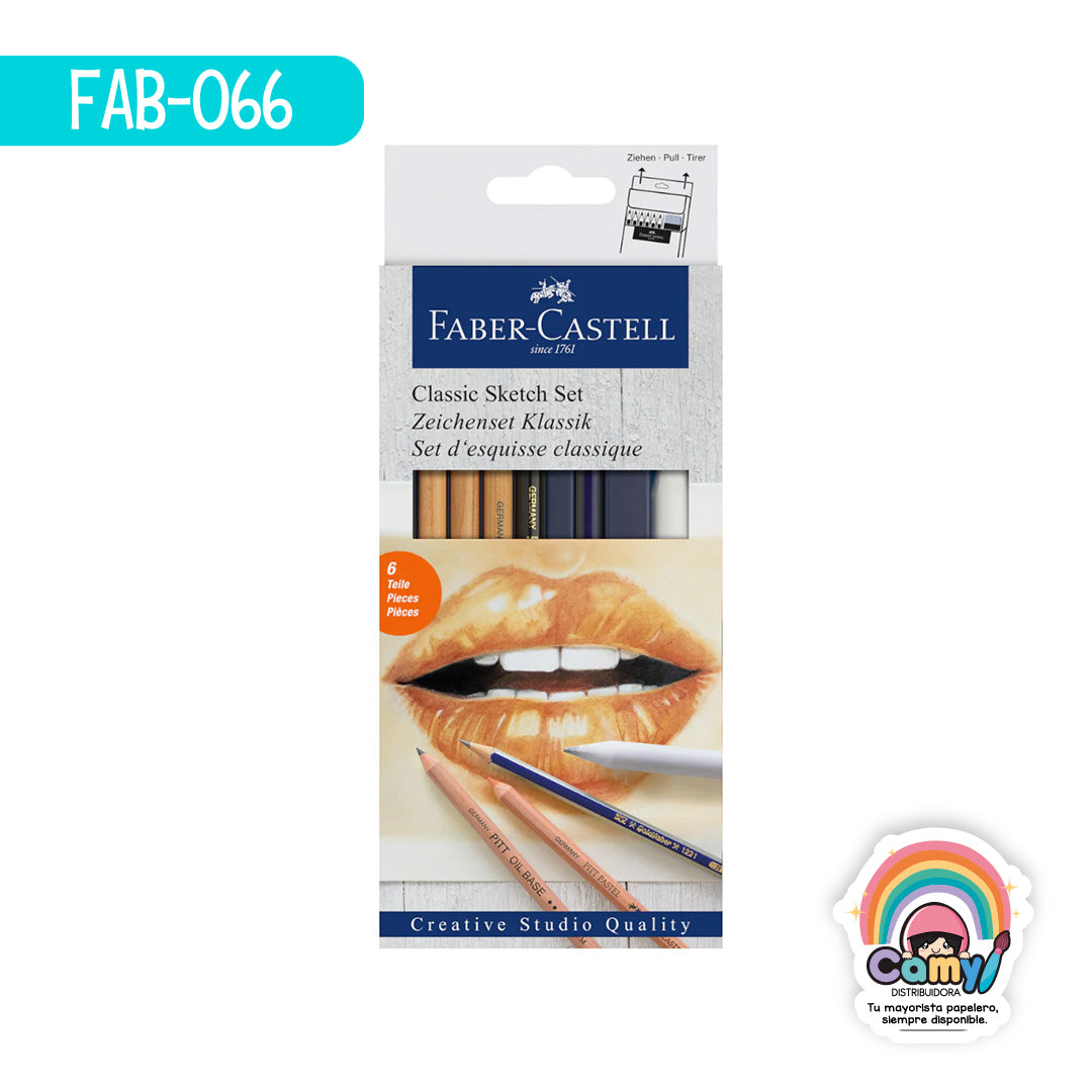 FAB-066 SET LABIOS DE BOCETOS CLASSIC C/6. FABER-CASTELL