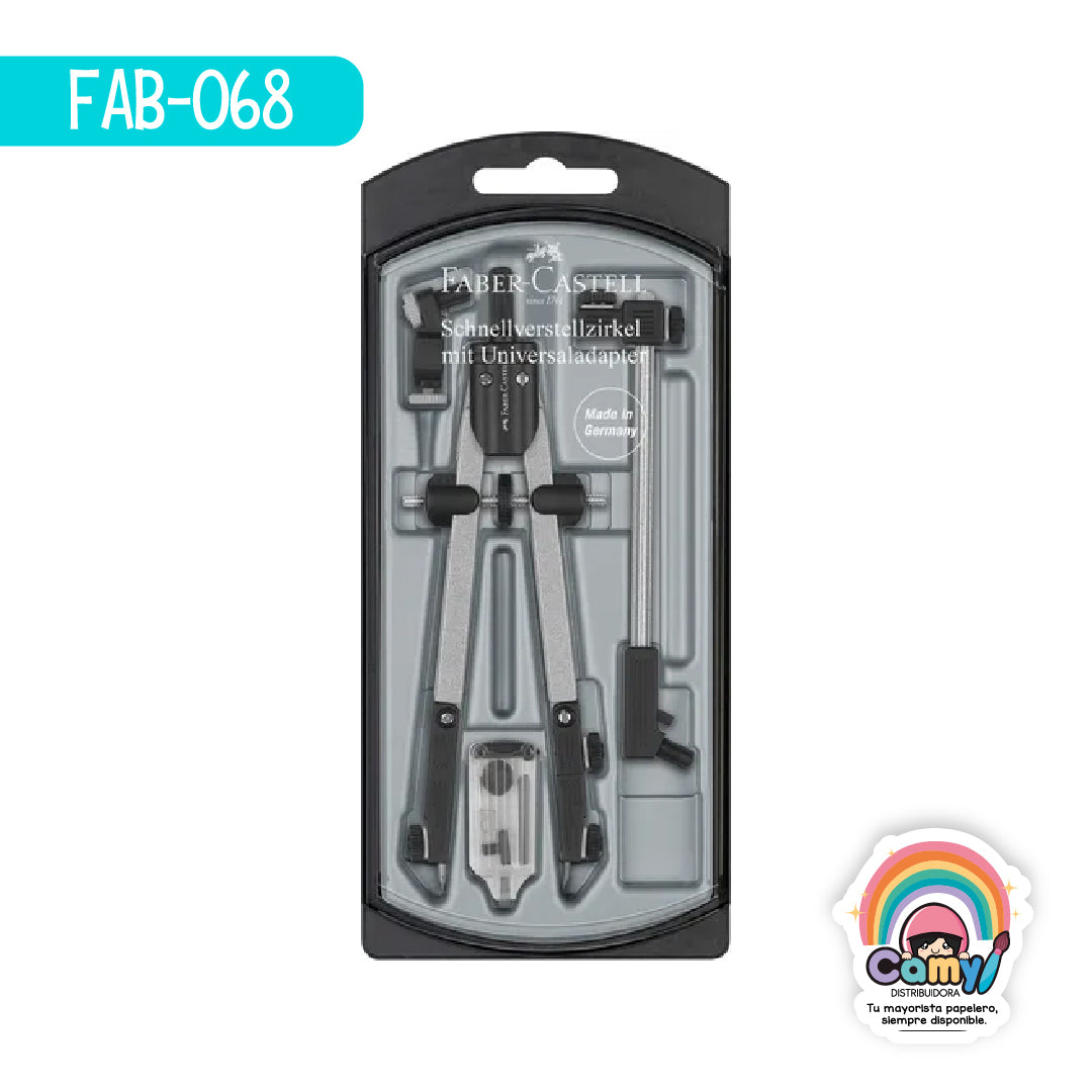 FAB-068 SET DE COMPAS C/ADAPTADOR FABER-CASTELL