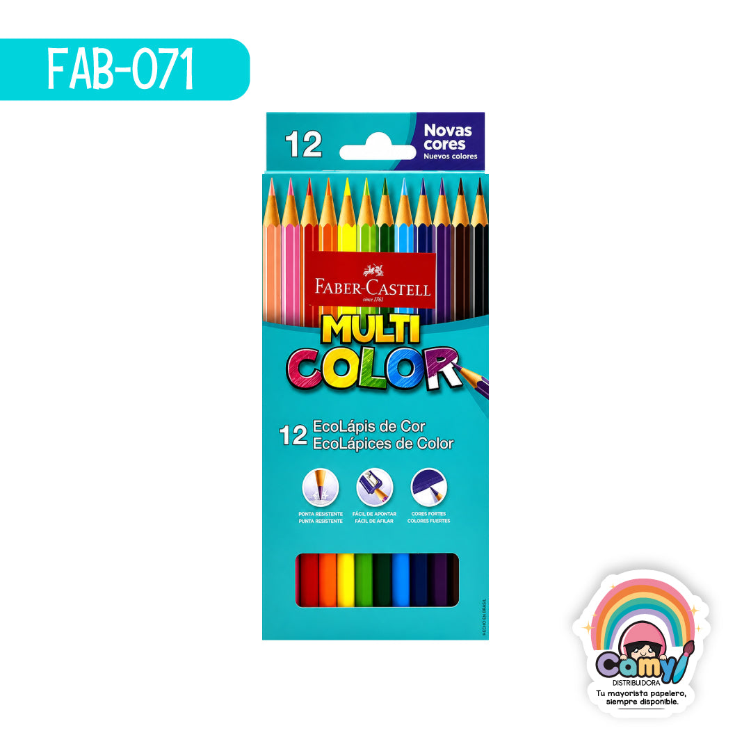 FAB-071 ECOLAPIZ FABER-CASTELL MULTICOLOR HEX EST C/12